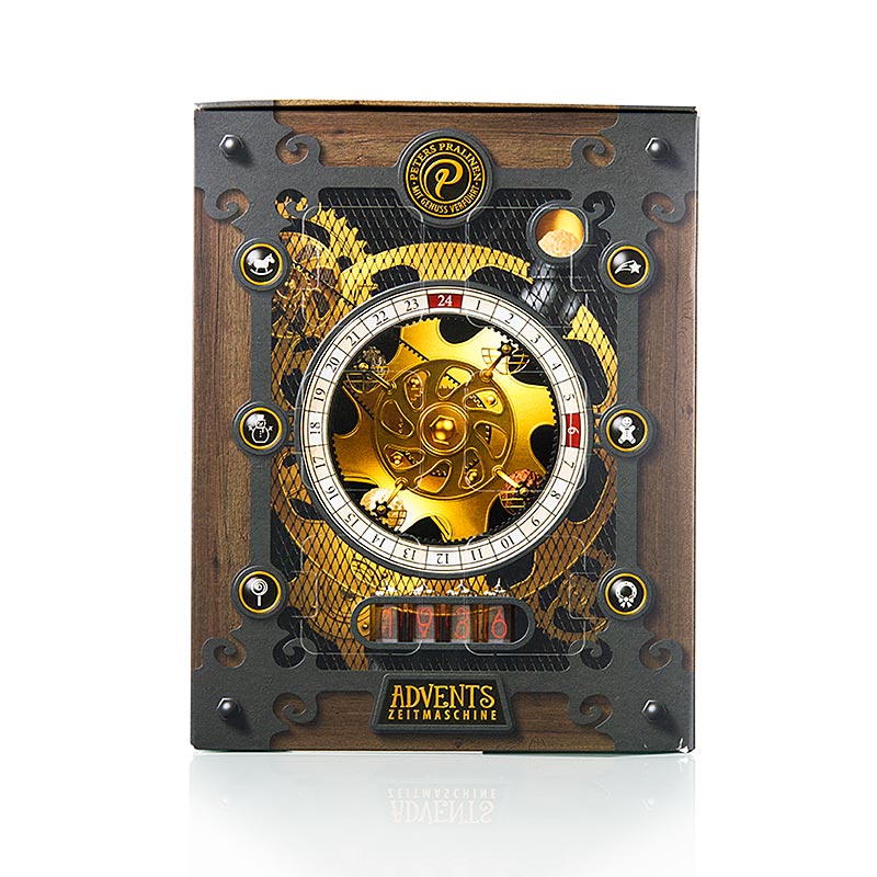 Maquina del tiempo del calendario de Adviento, con bombones, sin alcohol, Peters - 300g - Cartulina Maquina del tiempo del calendario de Adviento, con bombones, sin alcohol, Peters - 300g - Cartulina