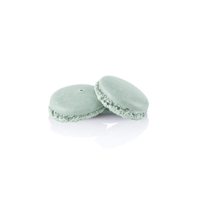 Macarons verdes, metades de merengue de amendoa, para recheio, Ø 3,5cm - 921g, 384 pecas - Cartao