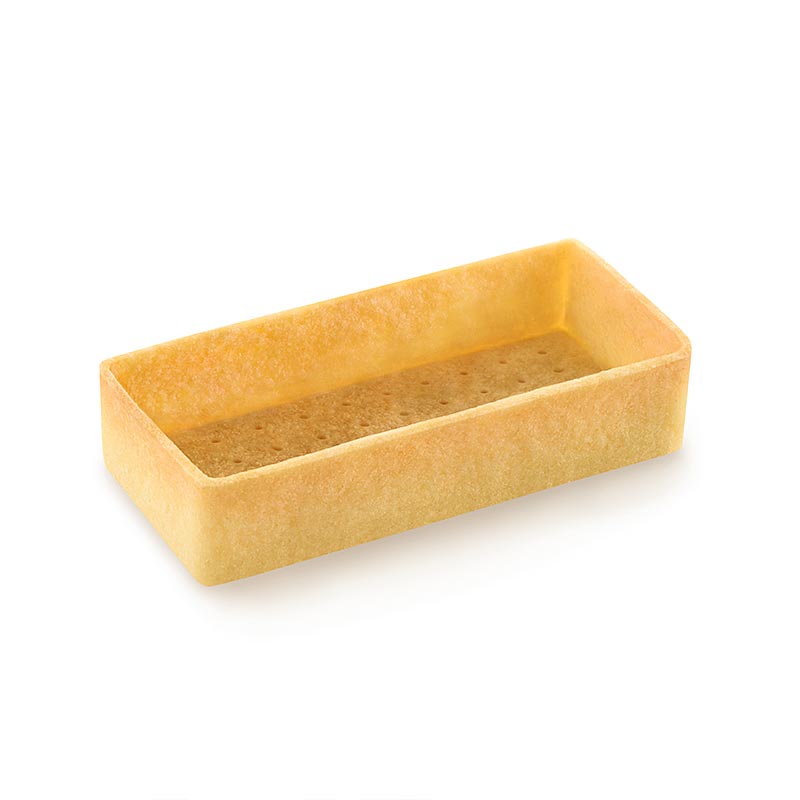 Tartaletas de postre - Filigrano, rectangular, 7,3x3,3cm, Al. 1,8cm, masa quebrada - 162 piezas - Cartulina