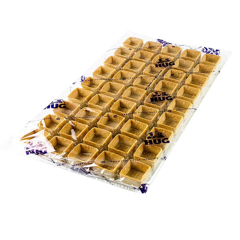 Mini tartaletes de postres - Filigrana, quadrada, 3,3 cm, H 1,8 cm, pasta brisa - 1,48 kg, 225 peces - Cartro