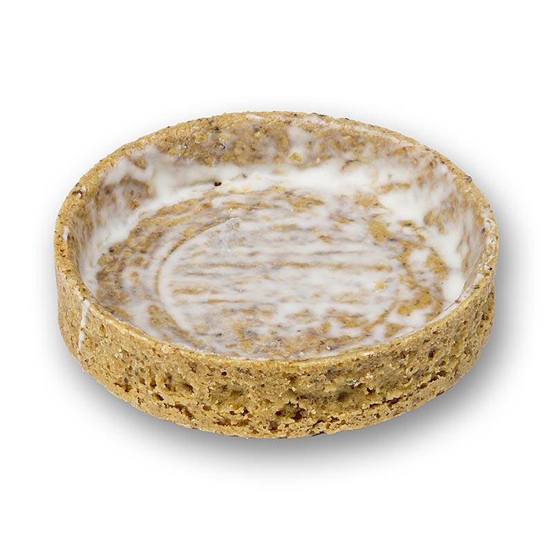 Tartaletas de postre de almendras y mantequilla, rebozadas, Ø 80 x 17 mm h - 675 g, 27 piezas - Cartulina