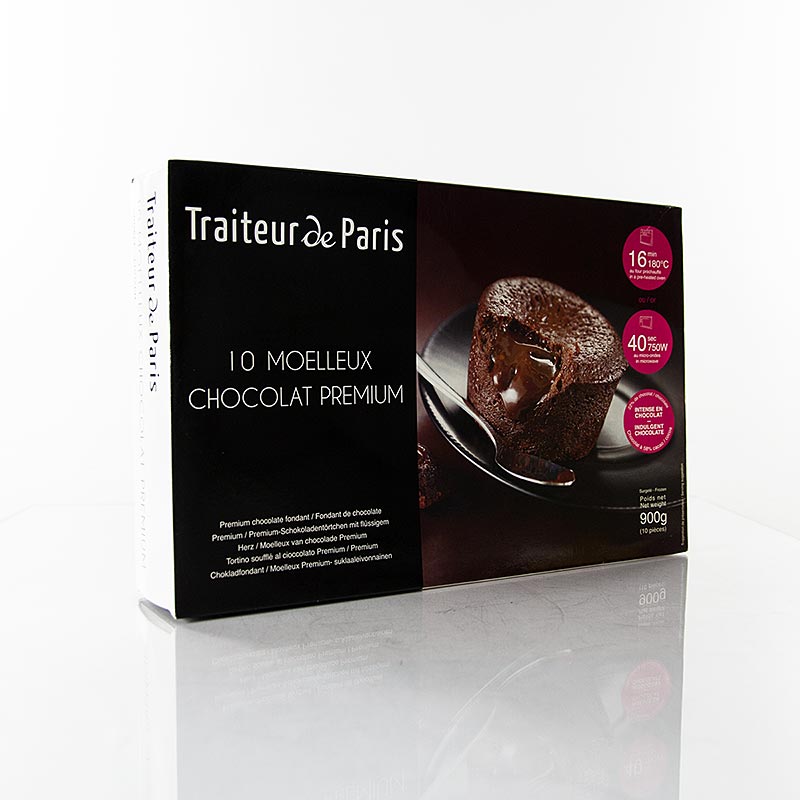 Fondant Chocolat - sjokoladesouffle, Traiteur de Paris - 900 g, 10 x 90 g - Kartong