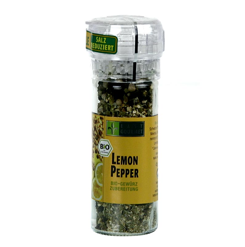Easy Gourmet-Gewürzmühle Lemon Pepper, Gewürzzubereitung, BIO - 57 g - Mühle Easy Gourmet-Gewürzmühle Lemon Pepper, Gewürzzubereitung, BIO - 57 g - Mühle