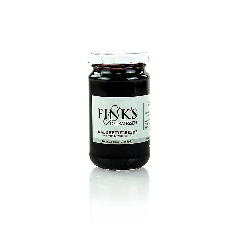 Spridning av vild blabar med persika Fink`s delikatess - 220 g - Glas