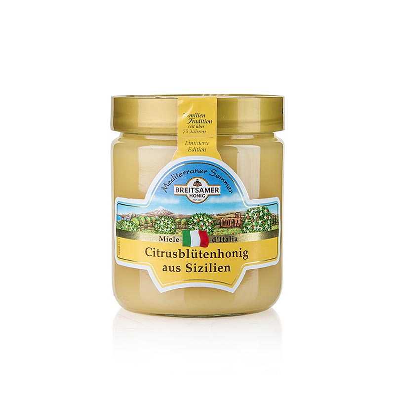 Spalmare il miele dell`estate mediterranea, gli agrumi di Sicilia - 500 g - Bicchiere