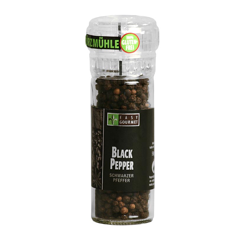 Gourmet-Gewürzmühle Black Pepper / schwarzer Pfeffer, Easy Gourmet - 55 g - Mühle Gourmet-Gewürzmühle Black Pepper / schwarzer Pfeffer, Easy Gourmet - 55 g - Mühle