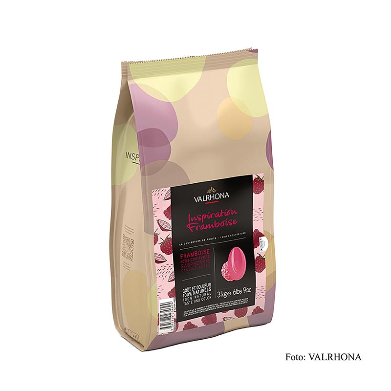 Valrhona Inspiration Bringebaer - bringebaerspesialitet med kakaosmoer - 3 kg - bag