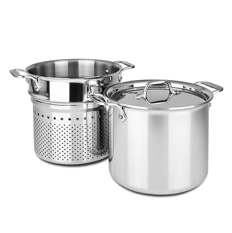 ALL-CLAD - Pasta-Topf mit Siebeinsatz und Deckel,Induktion, STAINLESS® (Edelstahl) - 22,0 cm Ø - Karton ALL-CLAD - Pasta-Topf mit Siebeinsatz und Deckel,Induktion, STAINLESS® (Edelstahl) - 22,0 cm Ø - Karton
