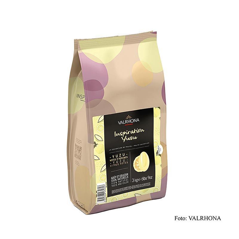 Valrhona Inspiration Yuzu - Especialidade Yuzu com manteiga de cacau - 3kg - bolsa Valrhona Inspiration Yuzu - Especialidade Yuzu com manteiga de cacau - 3kg - bolsa