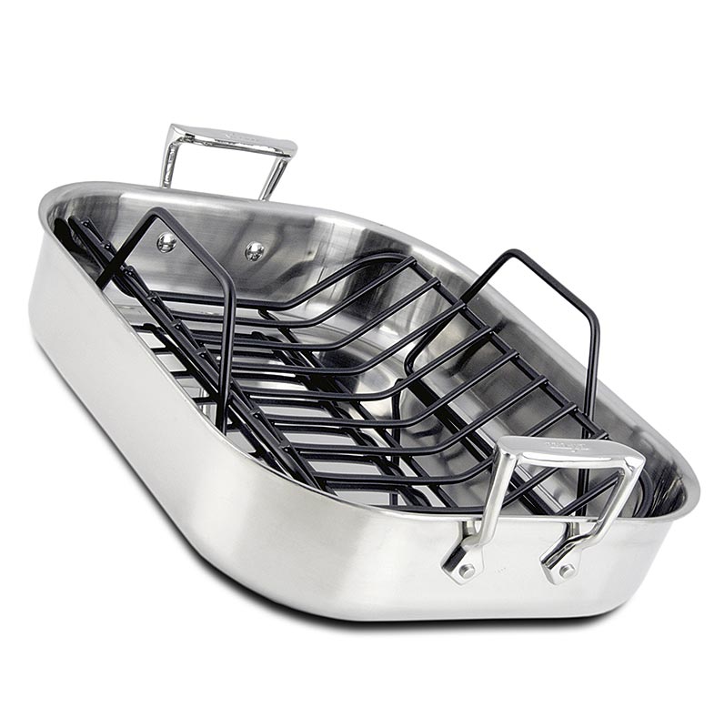 ALL-CLAD - Bratreine mit Rost, 35,6 x 27,9 x 7,0 cm, STAINLESS® (Edelstahl) - 35,6 x 27,9 x 7,0 cm - Karton ALL-CLAD - Bratreine mit Rost, 35,6 x 27,9 x 7,0 cm, STAINLESS® (Edelstahl) - 35,6 x 27,9 x 7,0 cm - Karton