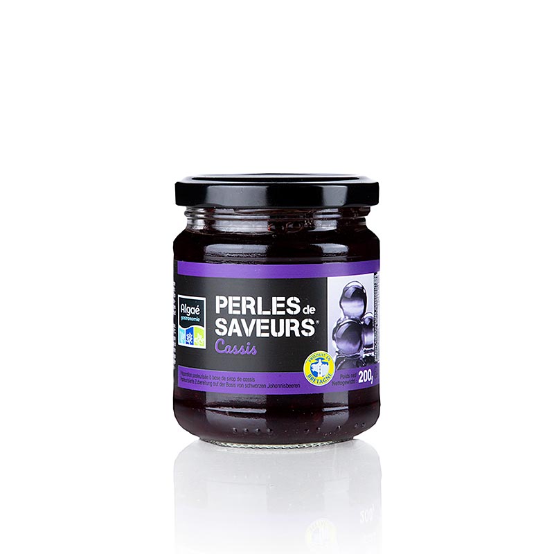 Caviale di frutta Cassis, perla dimensione 5 mm, sfere, Les Perles - 200 g - Bicchiere