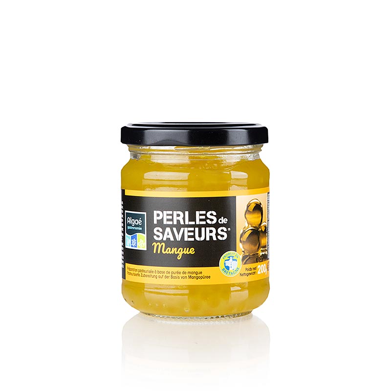 Mango caviale di frutta, perla dimensione 5 mm, sfere, Les Perles - 200 g - Bicchiere Mango caviale di frutta, perla dimensione 5 mm, sfere, Les Perles - 200 g - Bicchiere