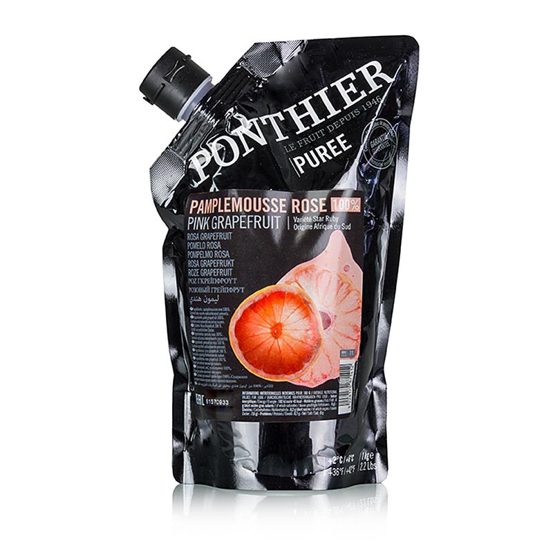 Puree-Rosa grapefrukt, 100% frukt, usoetet Ponthier - 1 kg - bag