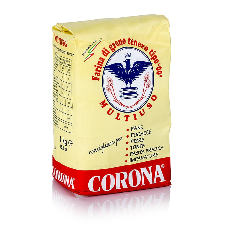 Harina farina corona multiuso, para reposteria y pasta, Corona - 1 kg - Bolsa