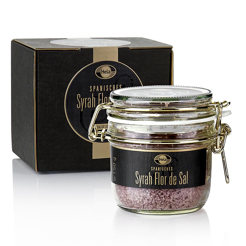 Spanisches Syrah Flor de Sal, Meersalz, von Hela - 150 g - Glas Spanisches Syrah Flor de Sal, Meersalz, von Hela - 150 g - Glas