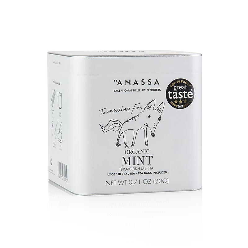 ANASSA Mint Tea (te de menta), suelto con 20 bolsitas, organico - 20g - embalar