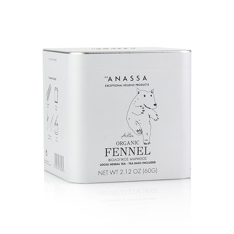 ANASSA Fennel Tea (te de hinojo), suelto con 20 bolsitas, ecologico - 60g - embalar