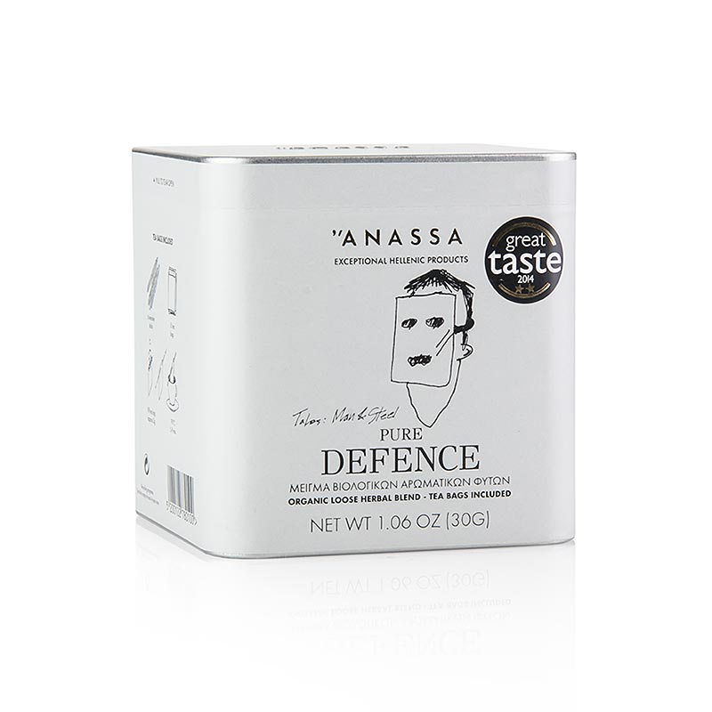 ANASSA Pure Defense Tea (teh herbal), bubuk isi 15 kantong, organik - 30 gram - mengemas