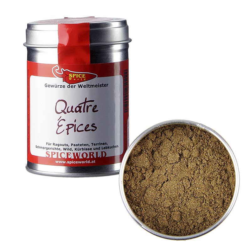 Spiceworld Quatre Epices, Gewürzmischung, Streudose - 100 g - Dose Spiceworld Quatre Epices, Gewürzmischung, Streudose - 100 g - Dose
