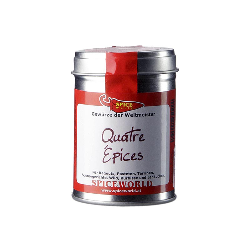 Spiceworld Quatre Epices, Gewürzmischung, Streudose - 100 g - Dose Spiceworld Quatre Epices, Gewürzmischung, Streudose - 100 g - Dose
