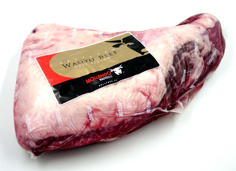 Tri Tip Mayor pedaco de Wagyu do Chile, BMS 6-12, carne bovina / Agricola Mollendo SA - aproximadamente 1,0 kg - vacuo