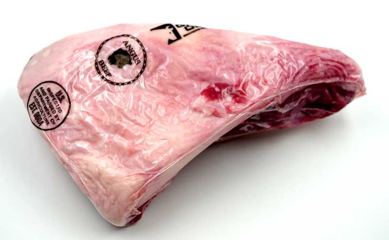 Primer tall de l`alcalde de carn de bovi dels Estats Units, vedella, carn, envasadors de Greater Omaha de Nebraska - aproximadament 1,2 kg - buit