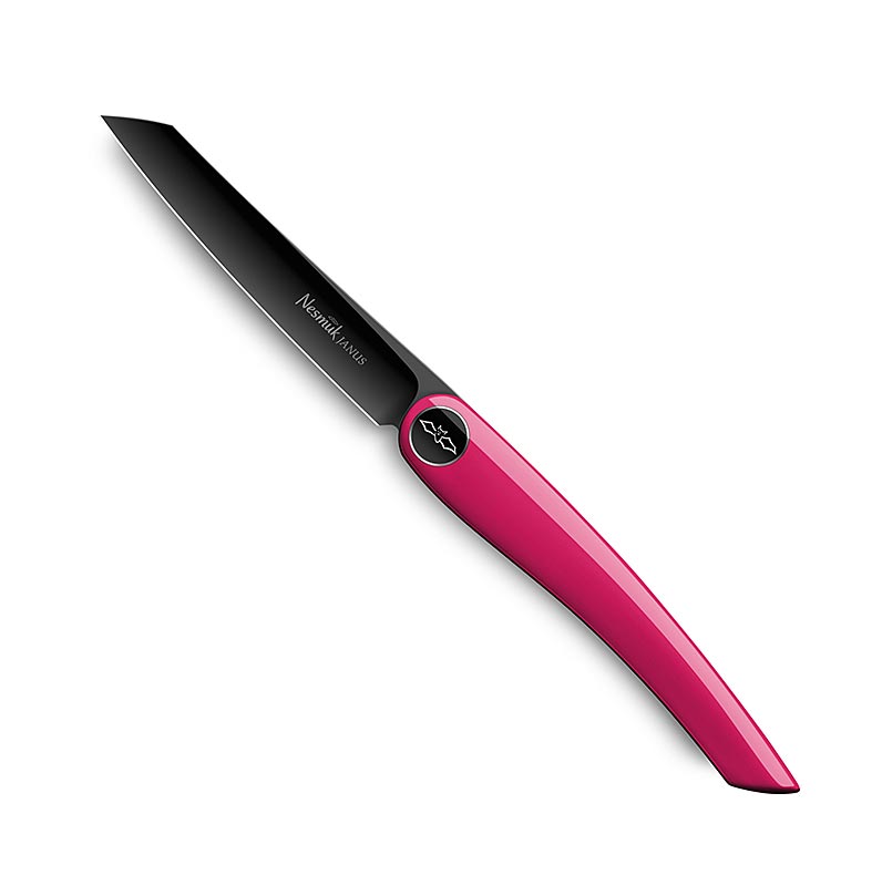 Canivete dobravel Nesmuk Janus (pasta), 202 mm (115 mm fechado), laca piano rosa - 1 pedaco - caixa