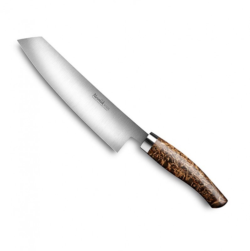 Cuchillo de chef Nesmuk Soul 3.0, 180 mm, virola de acero inoxidable, mango de abedul rizado - 1 pieza - caja