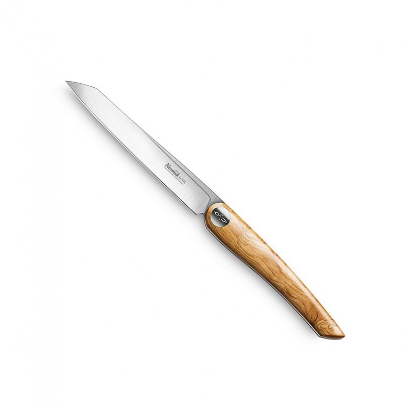 Bife Nesmuk Soul e faca de mesa, madeira de oliveira - 2 pedacos - caixa