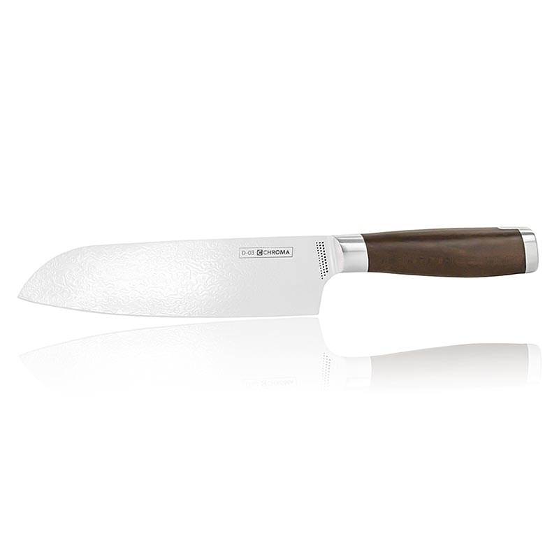 Chroma Dorimu D-03, coltello Santoku, 17 cm, interamente in damasco - 1 pezzo - scatola Chroma Dorimu D-03, coltello Santoku, 17 cm, interamente in damasco - 1 pezzo - scatola