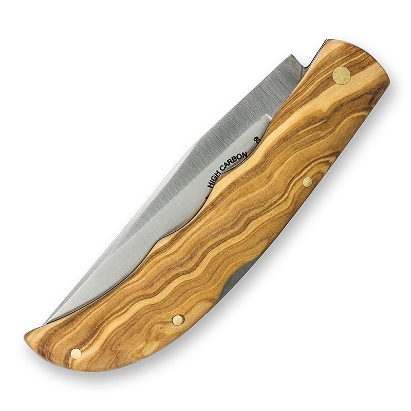 Lommekniv, skaft av oliventre, TYKK - 1 stk - pakke