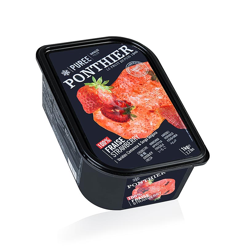 Püree-Erdbeere, 100% Frucht, ungezuckert, Ponthier - 1 kg - Pe-schale