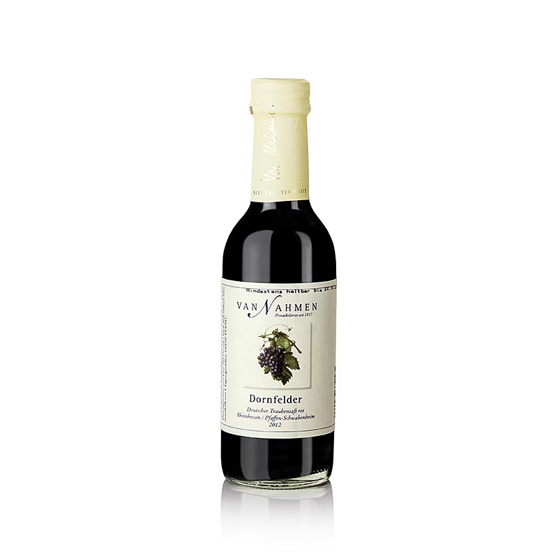 Suco de uva Dornfelder, tinto, suco 100% direto, van Nahmen, organico - 250ml - Garrafa