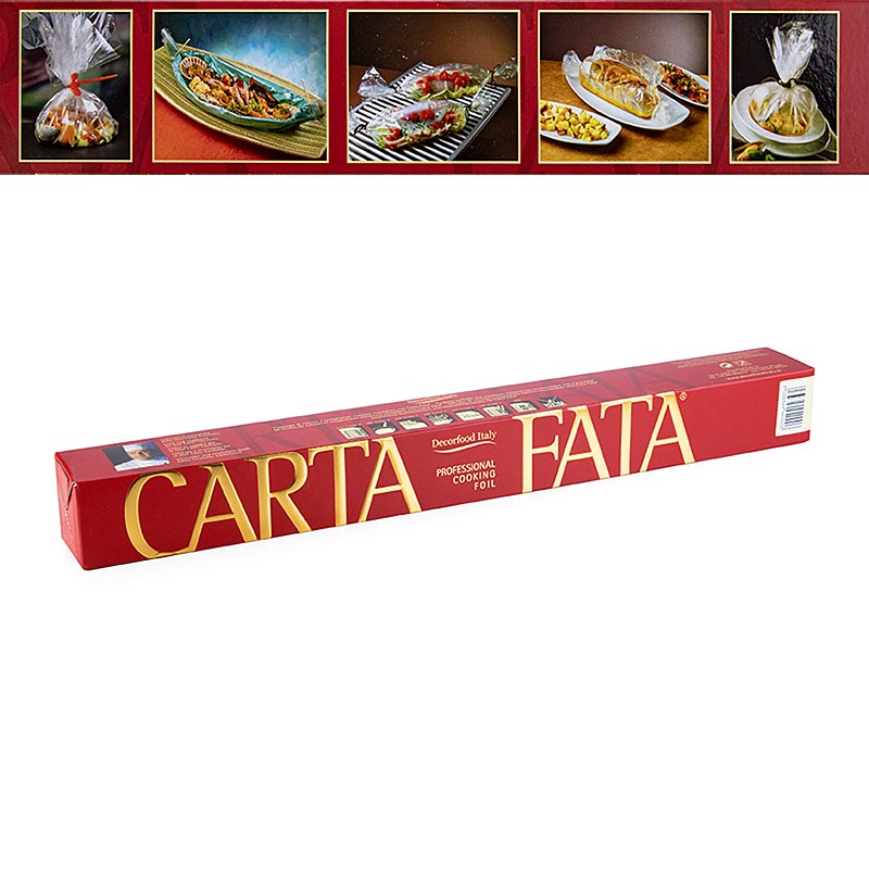 CARTA FATA® koke- og stekefolie, varmebestandig opp til 220°C, 50 cm x 10 m - 1 rull, 10 m - Kartong