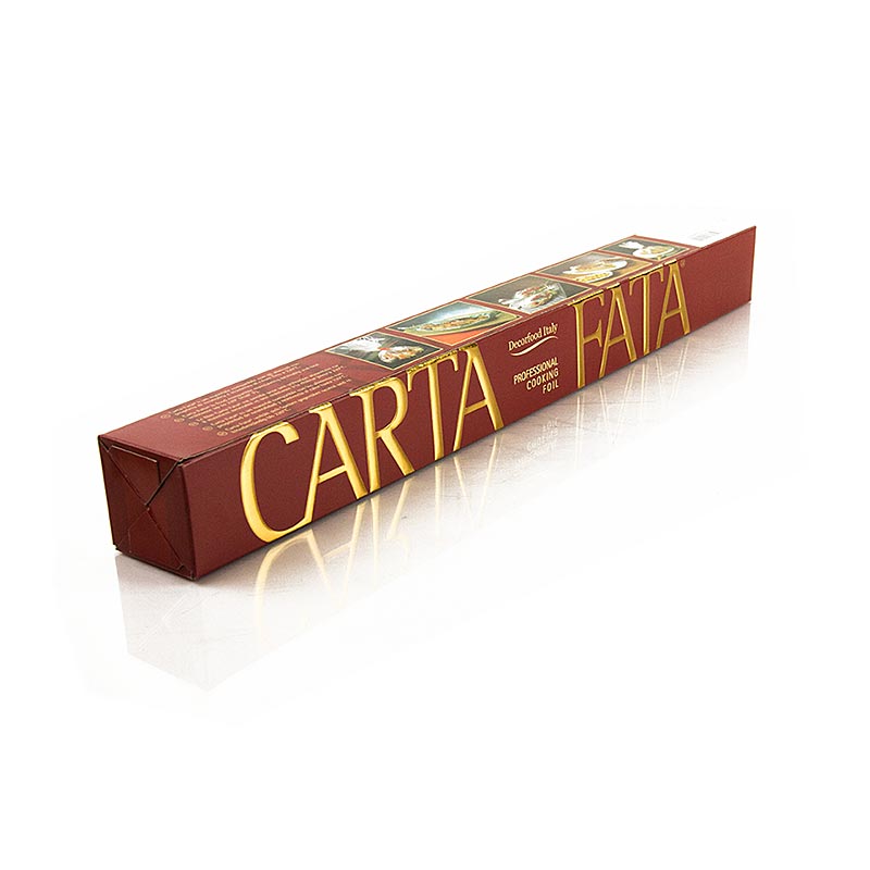 CARTA FATA® koke- og stekefolie, varmebestandig opp til 220°C, 50 cm x 10 m - 1 rull, 10 m - Kartong