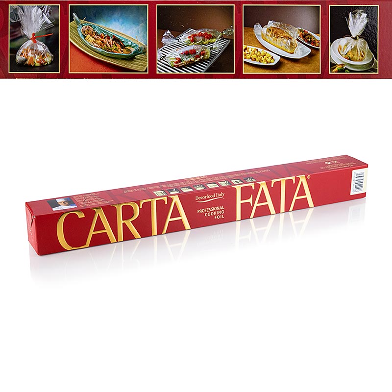 CARTA FATA® foglio per cottura e frittura, resistente al calore fino a 220°C, 50 cm x 50 m - 1 rotolo, 50 mt - Cartone