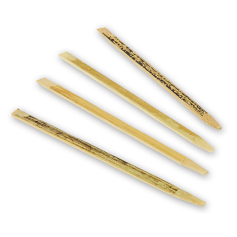 Espetos de bambu, natural com grao, 12 cm - 100 pedacos - bolsa