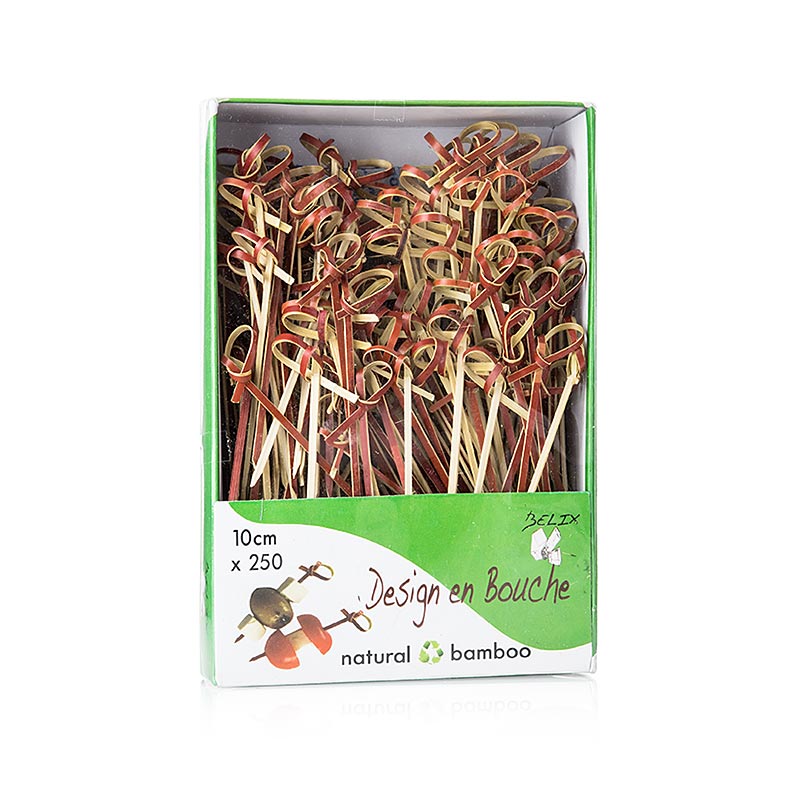 Nudo para brochetas de bambu, rojo, 10 cm - 250 piezas - bolsa