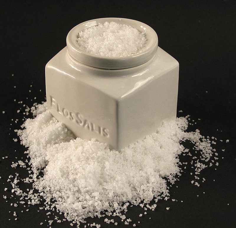 Tisch-Salz-Gefäß Flos Salis®, groß, Flor de Sal-Auslese - 340 g - Lose Tisch-Salz-Gefäß Flos Salis®, groß, Flor de Sal-Auslese - 340 g - Lose