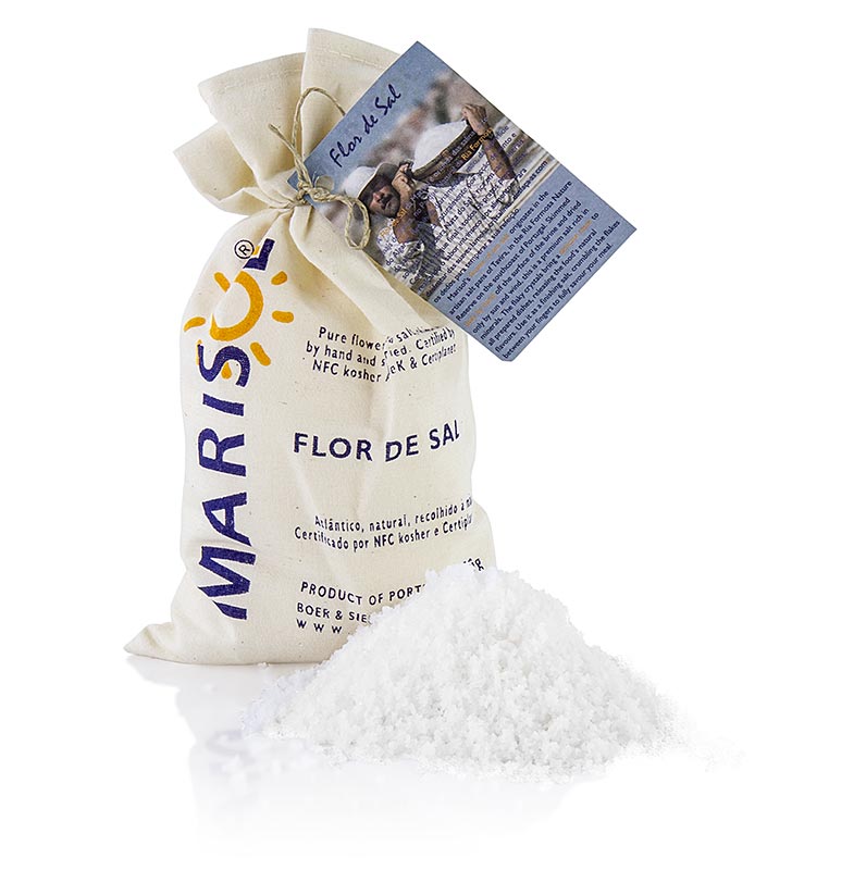 Flor de Sal - Die Salzblume, Marisol®, CERTIPLANET-,Kosher-zert.,vegan - 250 g - Stoffsack Flor de Sal - Die Salzblume, Marisol®, CERTIPLANET-,Kosher-zert.,vegan - 250 g - Stoffsack