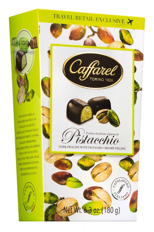 Pistachio Cornet Ballotin, praliner med pistagenotter, pack, Caffarel - 180 g - packa