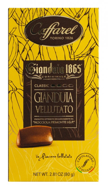 Tavolette al cioccolato gianduia, melkesjokolade med gianduia, display, caffarel - 8 x 80 g - vise