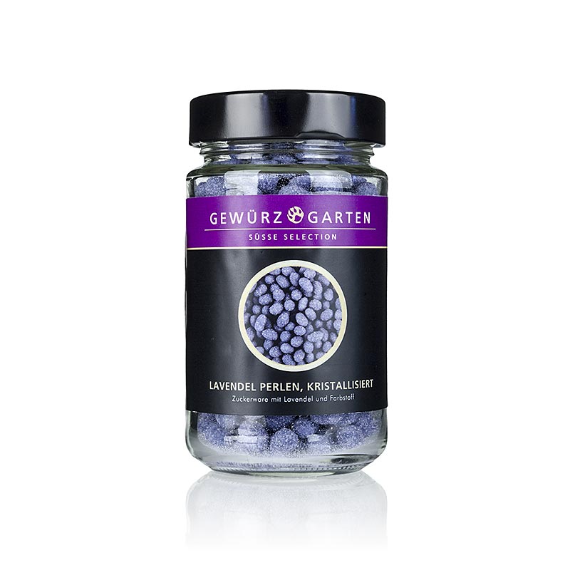 Contas de lavanda de jardim de especiarias, cristalizadas - 150g - Vidro