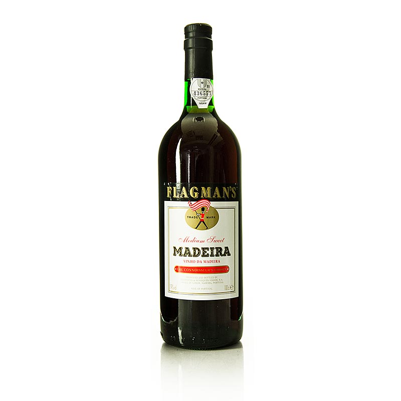 Wain Madeira Flagman, sederhana manis, 19% vol. - 1 liter - Botol
