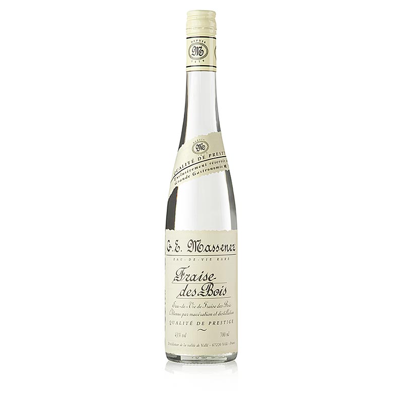 Massenez Eau-de-Vie Fraise Prestige, jardharber, 43% rummal, Alsace - 700ml - Flaska