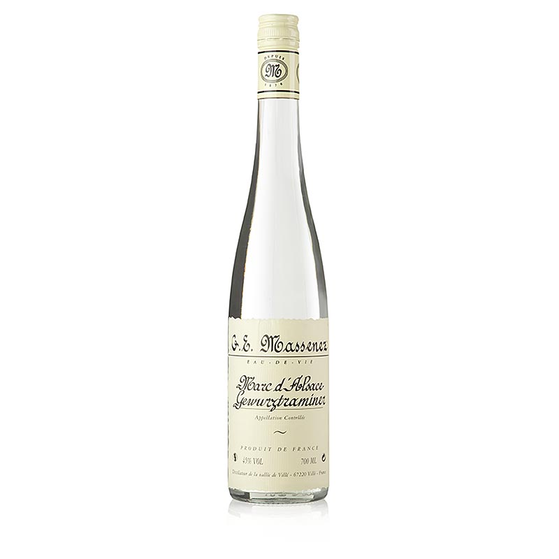 Massenez Marc de Gewurztraminer Reserve, brannvin av pressrester, 45% vol., Alsace - 700 ml - Flaska