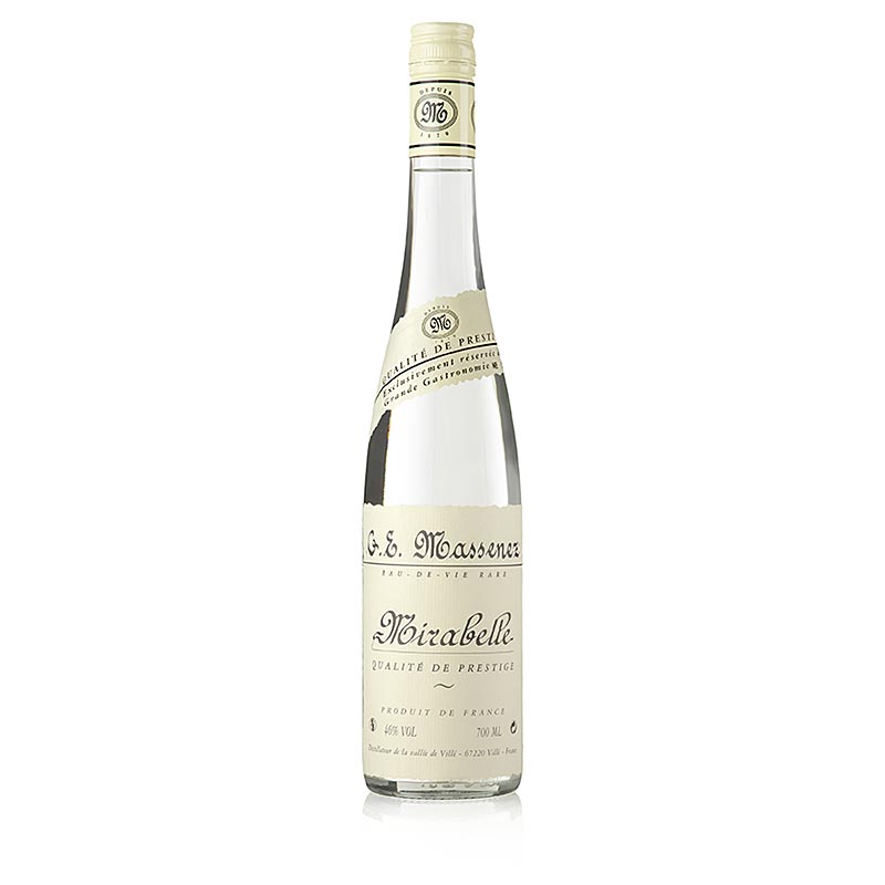 Massenez Eau-de-Vie Mirabelle Prestige, Mirabelle, 46 tilavuusprosenttia, Alsace - 700 ml - Pullo