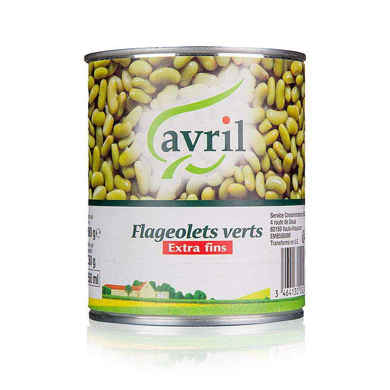 Flageolets, sementes de feijao, cozidos - 800g - pode