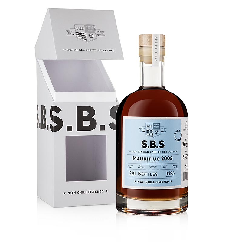 SBS Mauritius Rum 2008 Grises, 10 anos, Port Cask Finish, 55% vol. - 700ml - Botella