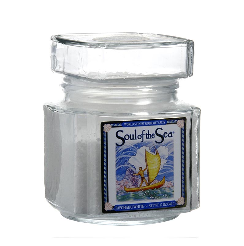 Hawaii Kai Soul of the Sea Papohaku, weißes Pacific-Salz, Hawaii - 340 g - Glas Hawaii Kai Soul of the Sea Papohaku, weißes Pacific-Salz, Hawaii - 340 g - Glas